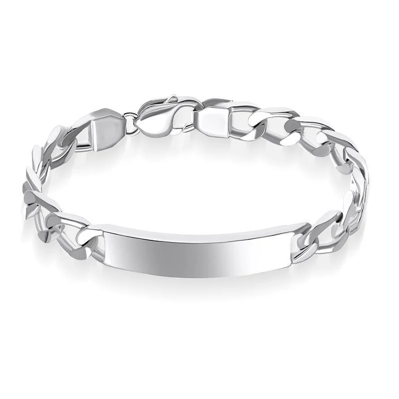 Sterling Silver Polished Medium Identity Bracelet