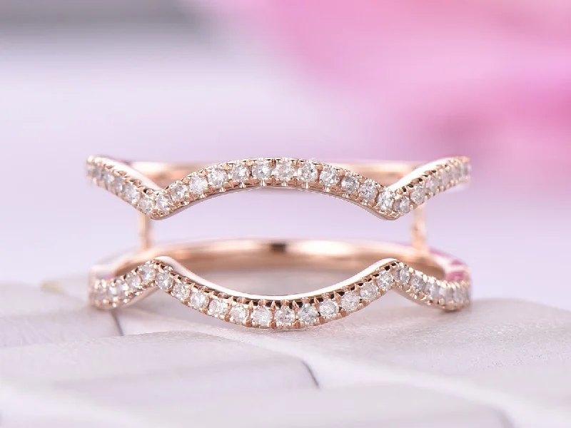 Yellow gold anniversary rings with a warm lusterDiamond Infinite Love Ring Guard 14K Rose Gold Yellow gold anniversary rings with a warm lusterDiamond Infinite Love Ring Guard 14K Rose Gold