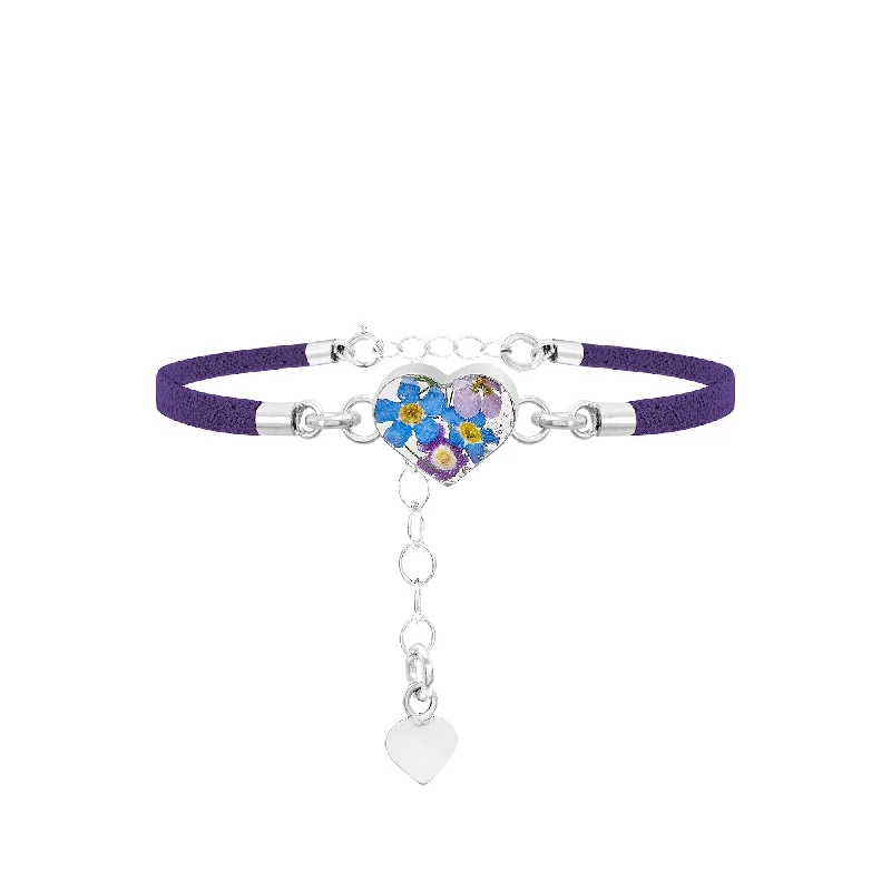 Shrieking Violet Sterling Silver Purple Haze Heart Bracelet