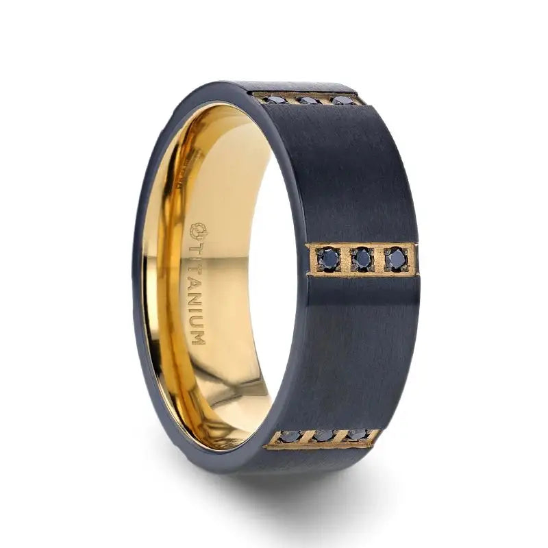 Men's high - quality handmade rings for artisanal appealMURAMASA Flat Brushed Black Titanium Ring Men's high - quality handmade rings for artisanal appealMURAMASA Flat Brushed Black Titanium Ring