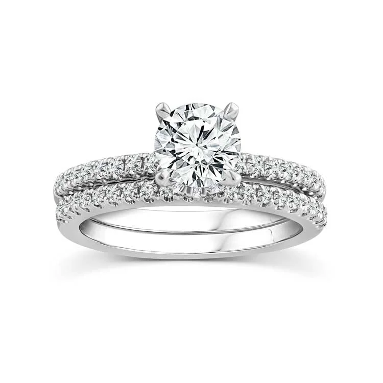 Tennis - Style Women's Diamond Rings with a Continuous Row of Diamonds for a Classic and Versatile Look18ct White Gold 1.50ct F/VS2 Lab Grown Diamond Bridal Ring Set Tennis - Style Women's Diamond Rings with a Continuous Row of Diamonds for a Classic and Versatile Look18ct White Gold 1.50ct F/VS2 Lab Grown Diamond Bridal Ring Set