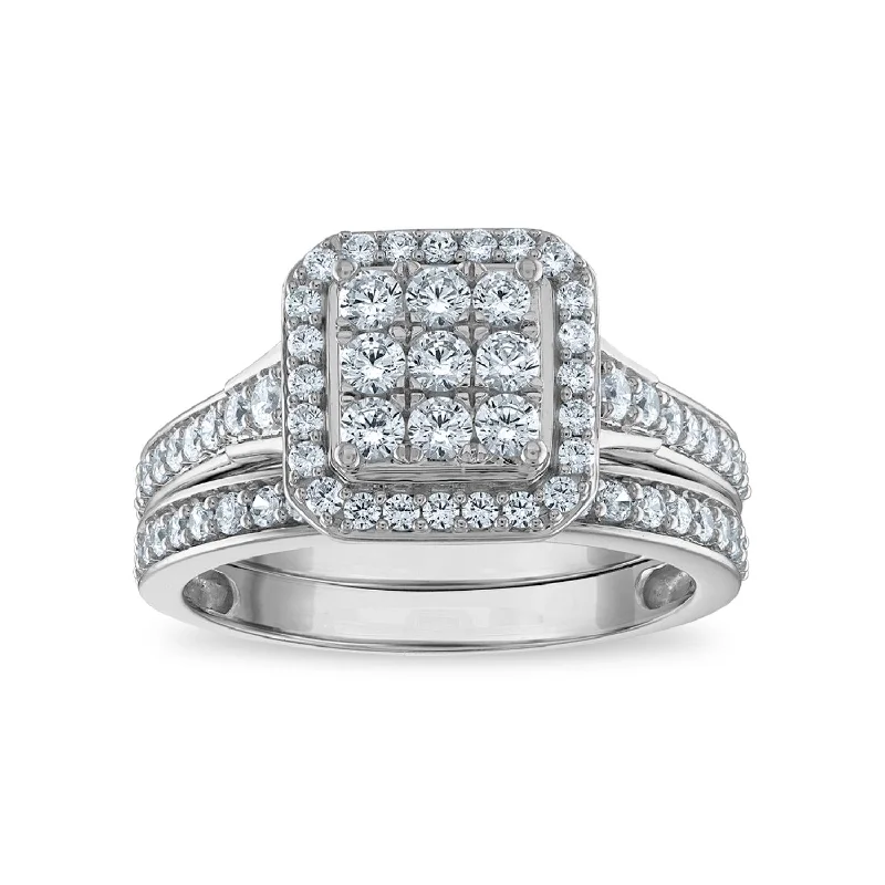 Men's Tourmaline Engagement Rings in 18K Two - Tone Gold with a Floral - Inspired SettingLoveSong EcoLove 1 CTW Lab Grown Diamond Cluster Halo Bridal Set in 10KT White Gold Men's Tourmaline Engagement Rings in 18K Two - Tone Gold with a Floral - Inspired SettingLoveSong EcoLove 1 CTW Lab Grown Diamond Cluster Halo Bridal Set in 10KT White Gold