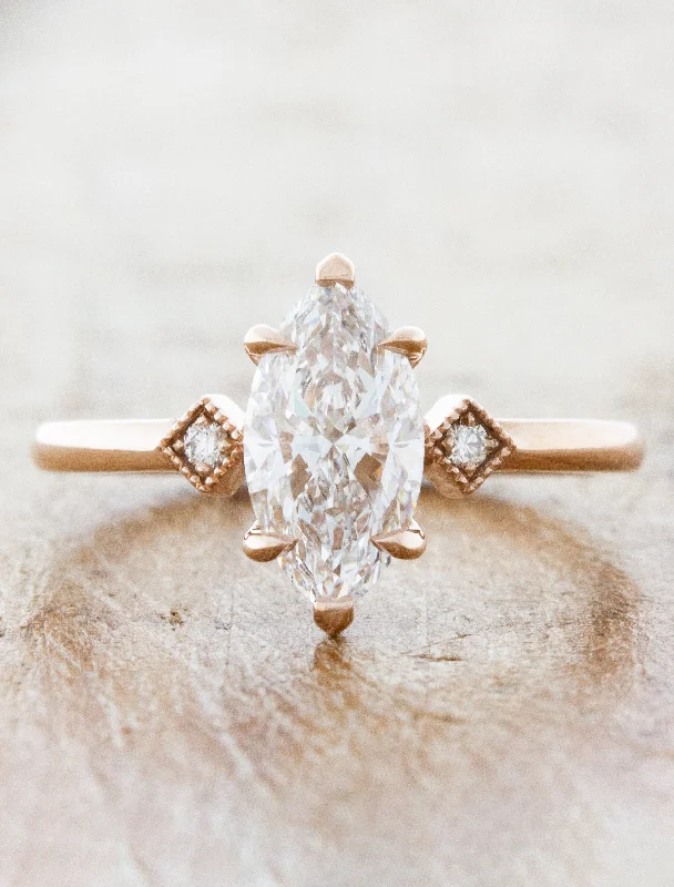 Men's Aquamarine Engagement Rings in 9K Gold with a Bezel - Set StoneBianca - 1.12ct Marquise Lab Grown Diamond Men's Aquamarine Engagement Rings in 9K Gold with a Bezel - Set StoneBianca - 1.12ct Marquise Lab Grown Diamond