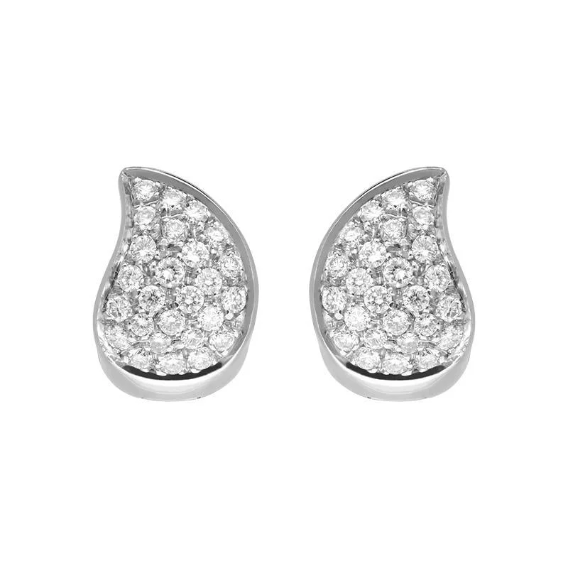 Picchiotti 18ct White Gold 0.48ct Diamond Pave Hoop Earrings D