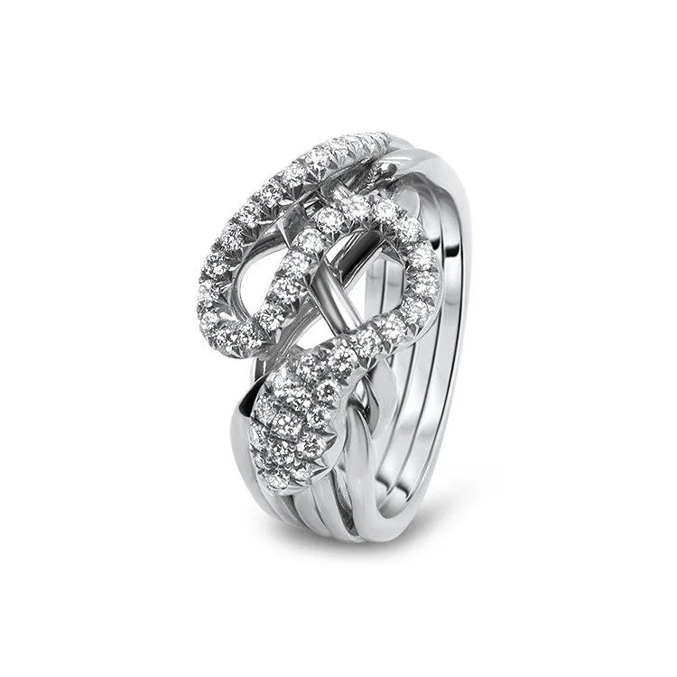 Floral - Patterned Women's Rings in 18K Yellow Gold for a Feminine LookWomens Gold Diamond 5RS-LD Floral - Patterned Women's Rings in 18K Yellow Gold for a Feminine LookWomens Gold Diamond 5RS-LD