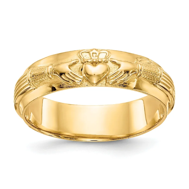 Men's oxidized silver rings for an antique look14k Yellow Gold Mens Claddagh Band Ring Men's oxidized silver rings for an antique look14k Yellow Gold Mens Claddagh Band Ring