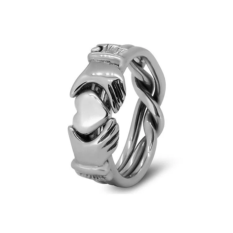 Gold - plated puzzle rings with a floral filigree designUnisex Claddagh Platinum 3JOL-U Gold - plated puzzle rings with a floral filigree designUnisex Claddagh Platinum 3JOL-U