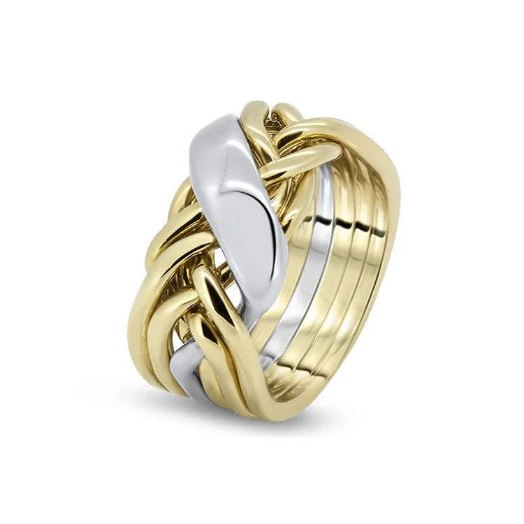 Puzzle rings with a paisley pattern for a bohemian feelMens Gold 6WRD-M