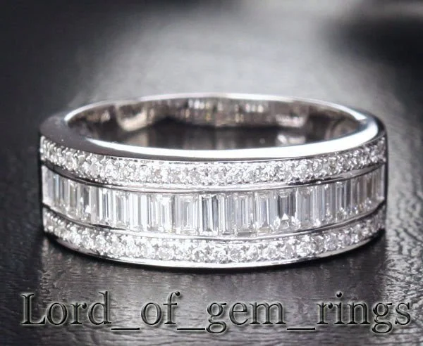 Princess - cut diamond anniversary rings for a classic elegance1.88ct Channel Set Triple Row Baguette Diamond Wedding Ring Princess - cut diamond anniversary rings for a classic elegance1.88ct Channel Set Triple Row Baguette Diamond Wedding Ring