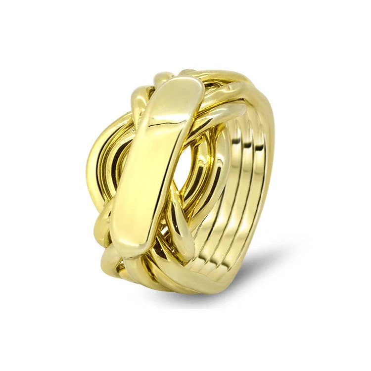 Puzzle rings with a seahorse motif for uniqueness and graceMens Gold 7AH-M