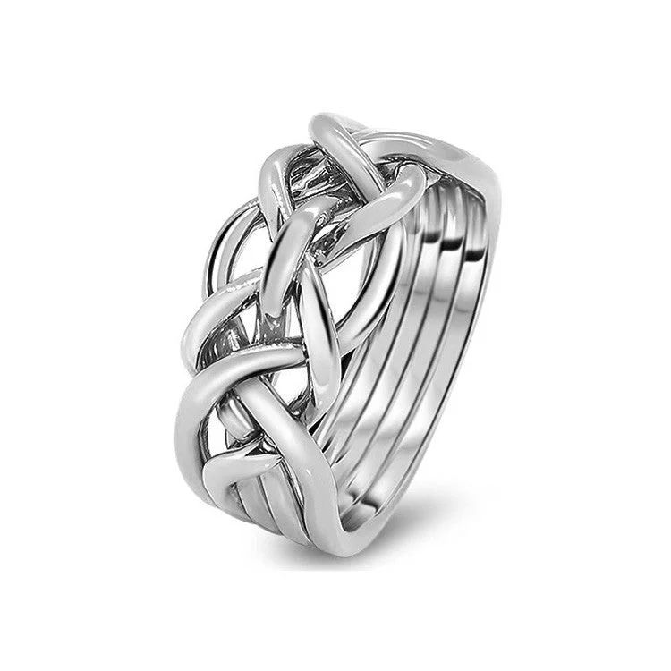 Puzzle rings with a fox design for a clever and charming lookMens Platinum 5D-M
