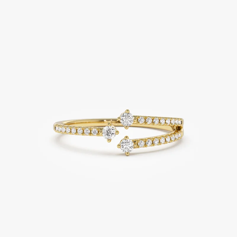 Vintage - Style Women's Diamond Rings with Floral - Engraved Bands and Multiple Diamond Accents14k Unique Diamond Crossover Ring For Women Vintage - Style Women's Diamond Rings with Floral - Engraved Bands and Multiple Diamond Accents14k Unique Diamond Crossover Ring For Women