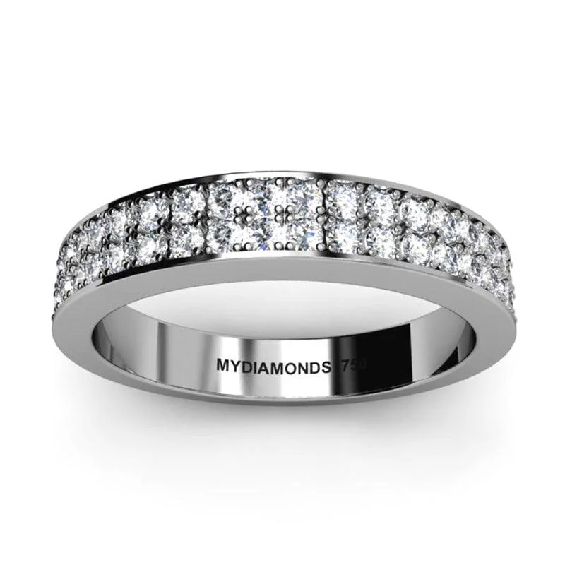 Princess - cut diamond anniversary rings for a classic elegancePolo Wedding Ring - Two Rows of Diamond 0.36ct Princess - cut diamond anniversary rings for a classic elegancePolo Wedding Ring - Two Rows of Diamond 0.36ct