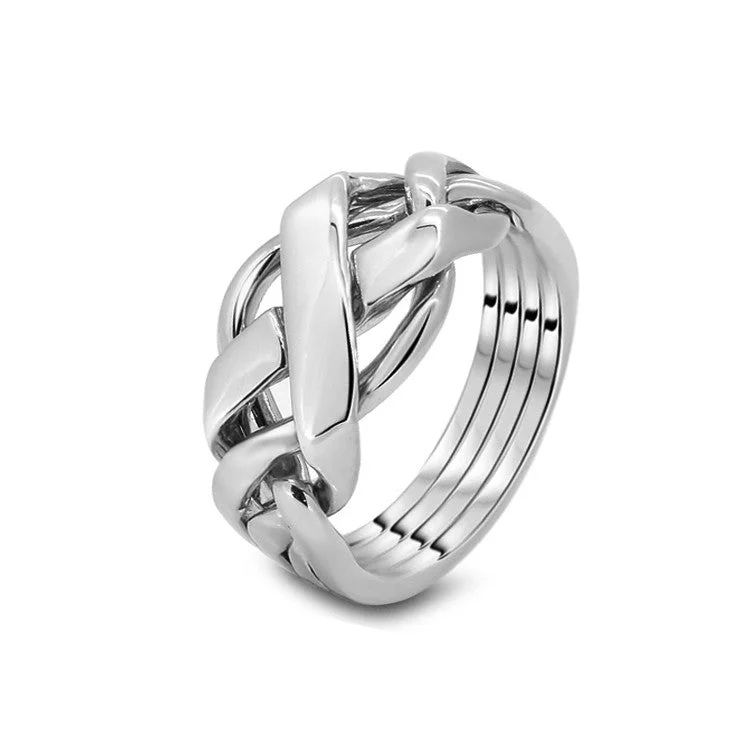 Puzzle rings with a jellyfish design for a mysterious and ethereal lookMens Platinum 4FX-M Puzzle rings with a jellyfish design for a mysterious and ethereal lookMens Platinum 4FX-M