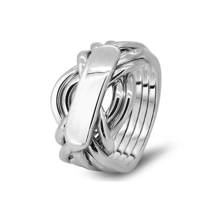 Puzzle rings with a tree of life pattern for a spiritual meaningMens Platinum 7AH-M