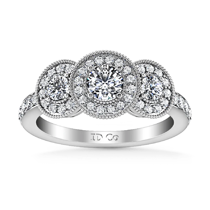 Women's Rings with Birthstones for a Personalized TouchRound Diamond Three Stone Engagement Ring Giselle 14K White Gold Women's Rings with Birthstones for a Personalized TouchRound Diamond Three Stone Engagement Ring Giselle 14K White Gold