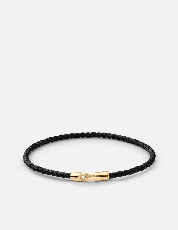 Stackable Gemstone Rings for Women in Amethyst, Sapphire, and EmeraldCruz Leather Bracelet, Gold Vermeil Stackable Gemstone Rings for Women in Amethyst, Sapphire, and EmeraldCruz Leather Bracelet, Gold Vermeil