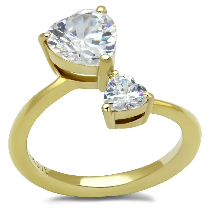 Anniversary rings with a Celtic knot design for a traditional feelCJE3093 Wholesale Stainless Steel IP Gold Clear Triangle CZ Ring Anniversary rings with a Celtic knot design for a traditional feelCJE3093 Wholesale Stainless Steel IP Gold Clear Triangle CZ Ring