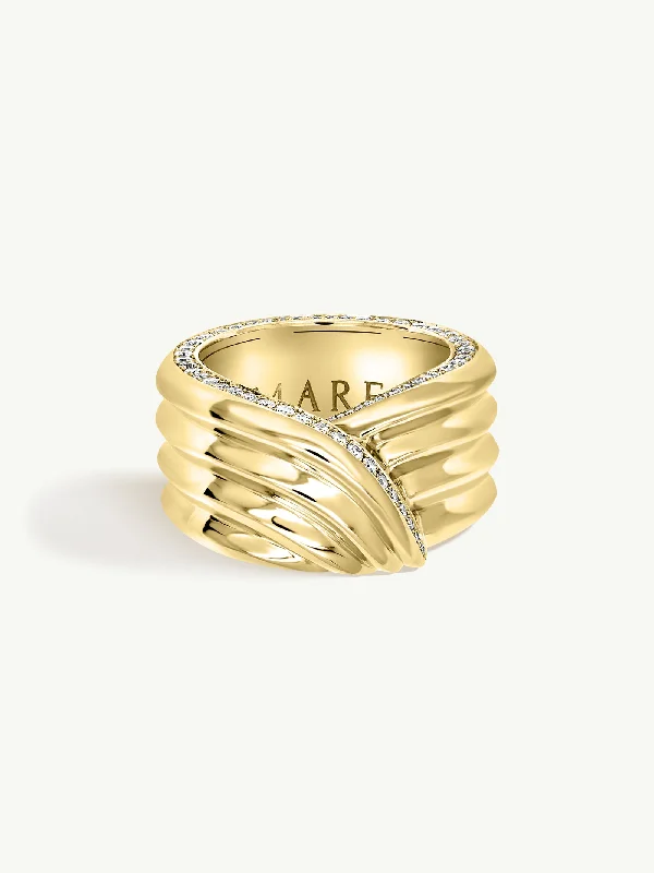 Women's Rings with Birthstones for a Personalized TouchPharaoh I Pavé-Set Brilliant White Diamond Ring In 18K Yellow Gold Women's Rings with Birthstones for a Personalized TouchPharaoh I Pavé-Set Brilliant White Diamond Ring In 18K Yellow Gold