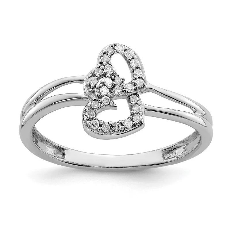 Tennis - Style Women's Diamond Rings with a Continuous Row of Diamonds for a Classic and Versatile LookCurata 925 Sterling Silver Polished Diamond Love Heart Ring Tennis - Style Women's Diamond Rings with a Continuous Row of Diamonds for a Classic and Versatile LookCurata 925 Sterling Silver Polished Diamond Love Heart Ring