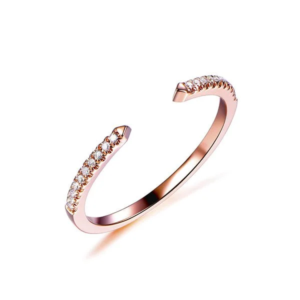 Men's tungsten anniversary rings for durabilityOpen-End Pave Diamond Wedding Band Half Eternity Anniversary Ring 14K Rose Gold Men's tungsten anniversary rings for durabilityOpen-End Pave Diamond Wedding Band Half Eternity Anniversary Ring 14K Rose Gold