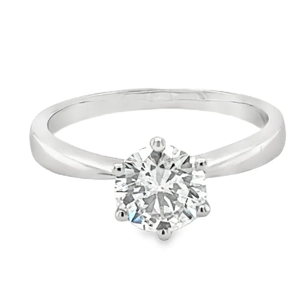 Vintage - Style Women's Diamond Rings with Floral - Engraved Bands and Multiple Diamond Accents9ct White Gold Solitaire Round Brilliant Cut Lab Grown Diamond Ring 1.00ct Vintage - Style Women's Diamond Rings with Floral - Engraved Bands and Multiple Diamond Accents9ct White Gold Solitaire Round Brilliant Cut Lab Grown Diamond Ring 1.00ct