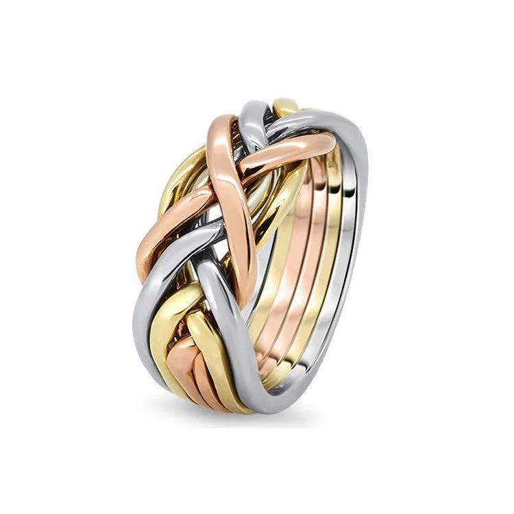 Puzzle rings with a skull design for a gothic styleMens Gold 6CW-M