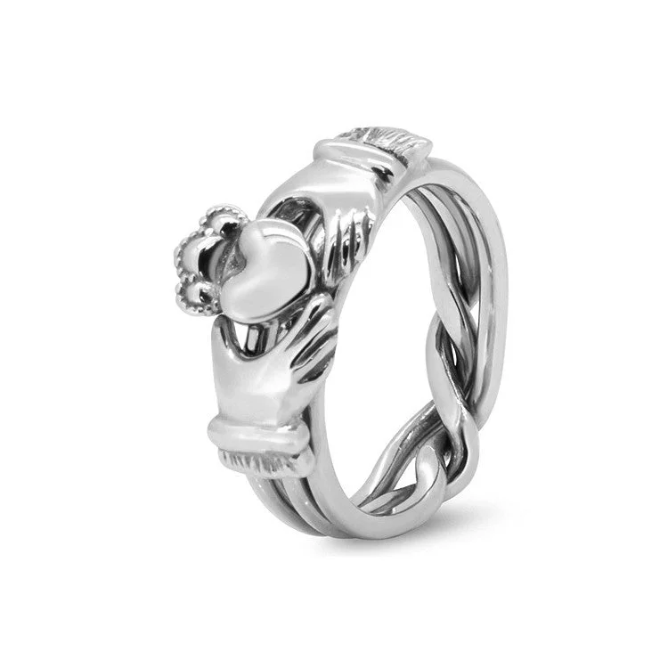 Puzzle rings with a coral pattern for a vibrant and colorful feelUnisex Claddagh Platinum 3AM-U Puzzle rings with a coral pattern for a vibrant and colorful feelUnisex Claddagh Platinum 3AM-U