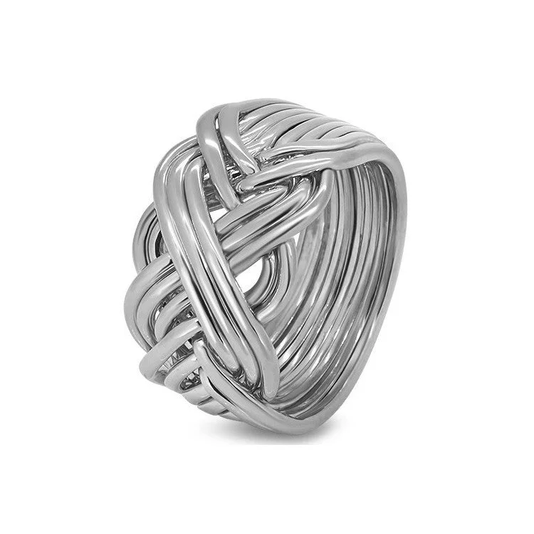 Puzzle rings with a dragon motif for a mythical appealMens Platinum 10B-M