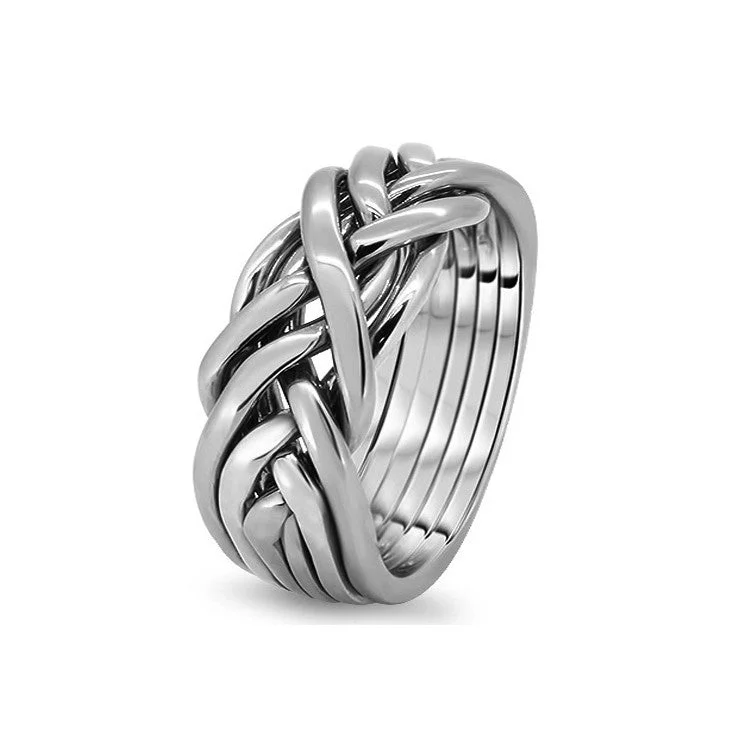 Puzzle rings with a lotus flower design for purity and enlightenmentMens Platinum 6CW-M