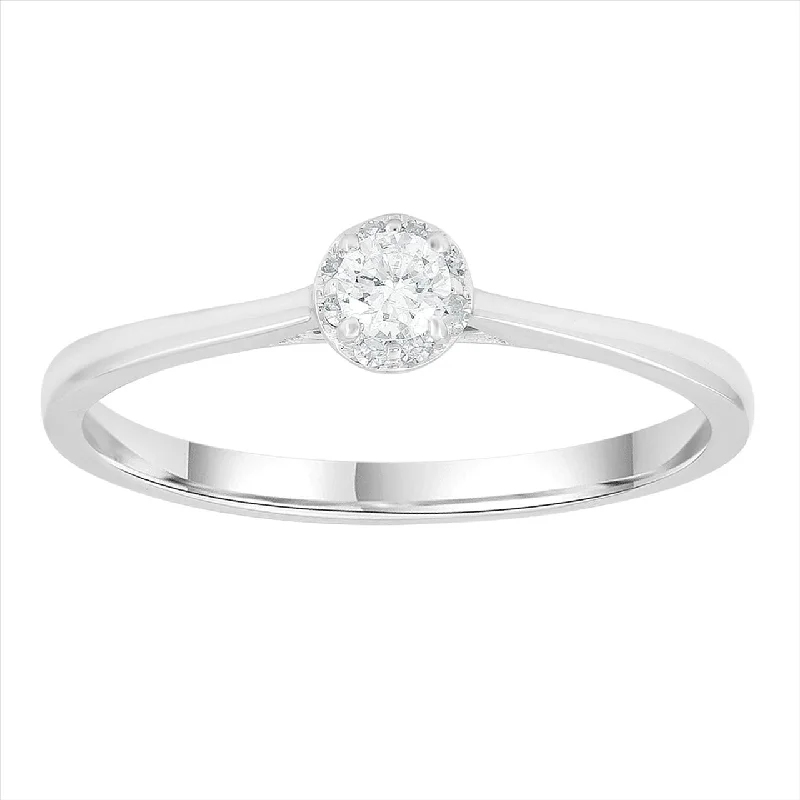 Art Deco - Inspired Women's Diamond Rings with Geometric Designs and Baguette - Cut Diamonds9K WHT GOLD 0.20CT HI I1 DIAMOND RING Art Deco - Inspired Women's Diamond Rings with Geometric Designs and Baguette - Cut Diamonds9K WHT GOLD 0.20CT HI I1 DIAMOND RING