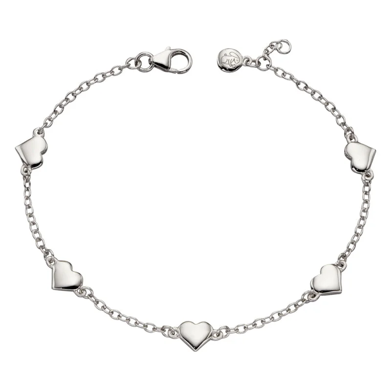 Little Star Sterling Silver Beatrice Heart Charm Childs Bracelet