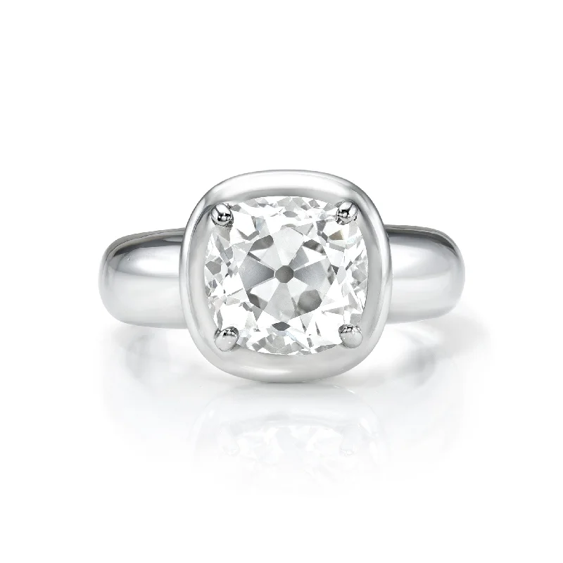 Vintage - Style Women's Diamond Rings with Floral - Engraved Bands and Multiple Diamond AccentsSingle Stone Platinum Cori Ring Vintage - Style Women's Diamond Rings with Floral - Engraved Bands and Multiple Diamond AccentsSingle Stone Platinum Cori Ring
