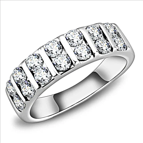 Sapphire and diamond anniversary rings for a regal touchCJE3504 Wholesale Women's Stainless Steel AAA Grade CZ Clear Stone Band Sapphire and diamond anniversary rings for a regal touchCJE3504 Wholesale Women's Stainless Steel AAA Grade CZ Clear Stone Band