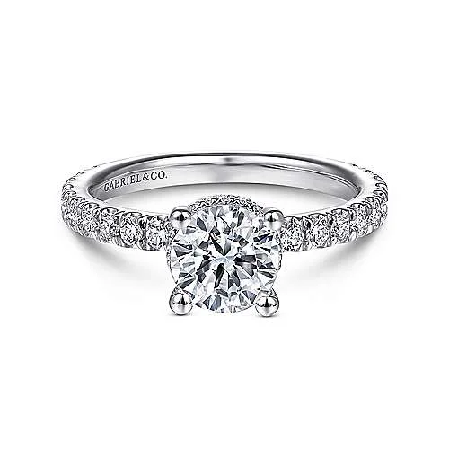 Men's Diamond Engagement Rings with Platinum Band and Halo Setting for a Luxury ProposalAlina - 14K White Gold Hidden Halo Round Diamond Engagement Ring Men's Diamond Engagement Rings with Platinum Band and Halo Setting for a Luxury ProposalAlina - 14K White Gold Hidden Halo Round Diamond Engagement Ring
