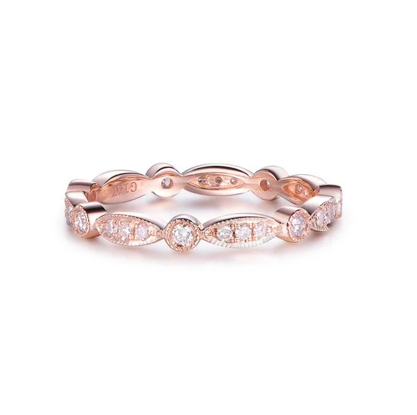 Anniversary rings with a bezel - set diamond for securityArt Deco Milgrain Pave Diamond Marquise and Dot Wedding Band Anniversary rings with a bezel - set diamond for securityArt Deco Milgrain Pave Diamond Marquise and Dot Wedding Band