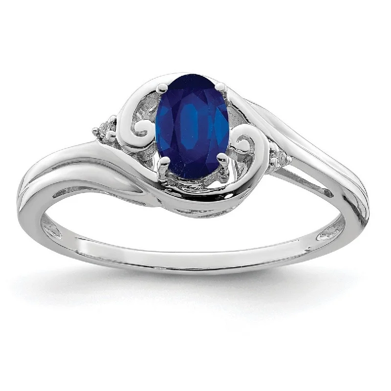Cushion - Cut Women's Diamond Rings in Platinum with a Soft and Romantic AppearanceCurata 925 Sterling Silver Polished Open back Rhodium Plated Diamond and Sapphire Ring Cushion - Cut Women's Diamond Rings in Platinum with a Soft and Romantic AppearanceCurata 925 Sterling Silver Polished Open back Rhodium Plated Diamond and Sapphire Ring