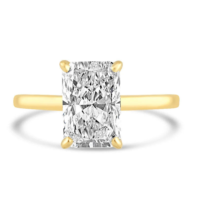 14k Yellow Gold 3.50ct Lab Grown Elongated Radiant Diamond Solitaire Engagement Ring 14k Yellow Gold 3.50ct Lab Grown Elongated Radiant Diamond Solitaire Engagement Ring