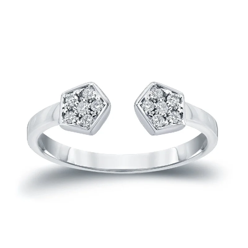Princess - Cut Women's Diamond Rings in White Gold with a High - Clarity Diamond for a Modern LookAuriya 14k Gold Stackable Open Hexagon Diamond Ring 1/8ct TW Princess - Cut Women's Diamond Rings in White Gold with a High - Clarity Diamond for a Modern LookAuriya 14k Gold Stackable Open Hexagon Diamond Ring 1/8ct TW