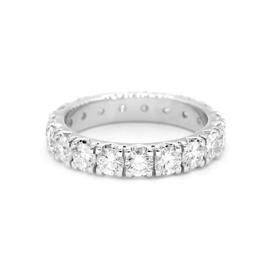 Women's Diamond Rings with Sapphire Accents in Blue for a Colorful and Sophisticated Touch2.28 ct. Round Diamond Eternity Band, Separate V Prong Eternity Band Women's Diamond Rings with Sapphire Accents in Blue for a Colorful and Sophisticated Touch2.28 ct. Round Diamond Eternity Band, Separate V Prong Eternity Band