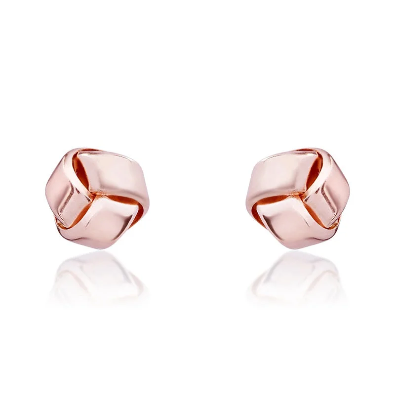 9ct Rose Gold 5mm Looped Knot Stud Earrings
