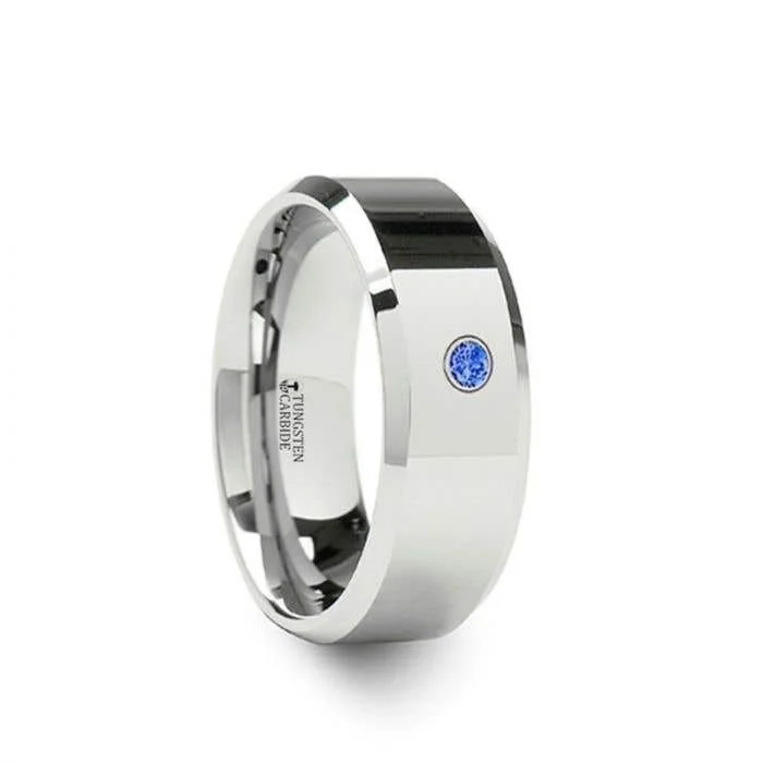 Men's opal - featured rings with iridescent colorsThorsten KENSINGTON Beveled Blue Diamond Tungsten Wedding Band - 6mm & 8mm Men's opal - featured rings with iridescent colorsThorsten KENSINGTON Beveled Blue Diamond Tungsten Wedding Band - 6mm & 8mm