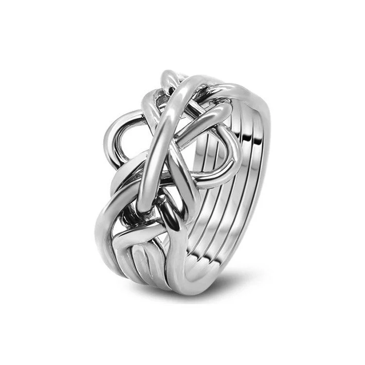 Puzzle rings with a fairy pattern for a whimsical touchMens Platinum 5-M