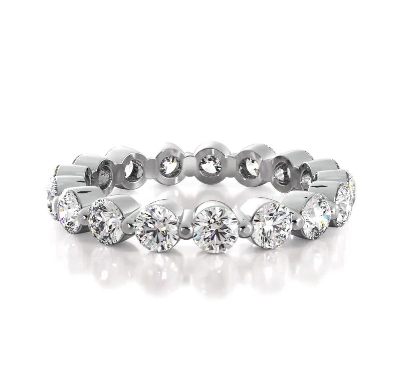 Art Deco - Inspired Women's Diamond Rings with Geometric Designs and Baguette - Cut Diamonds1.79 ct. Round Diamond Eternity Wedding Band Art Deco - Inspired Women's Diamond Rings with Geometric Designs and Baguette - Cut Diamonds1.79 ct. Round Diamond Eternity Wedding Band