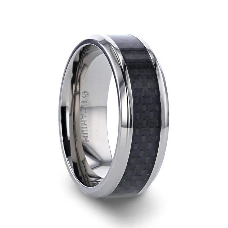 Men's oxidized silver rings for an antique lookThorsten COLOSSEUM Black Carbon Fiber Inlay Titanium Wedding Band - 8mm Men's oxidized silver rings for an antique lookThorsten COLOSSEUM Black Carbon Fiber Inlay Titanium Wedding Band - 8mm