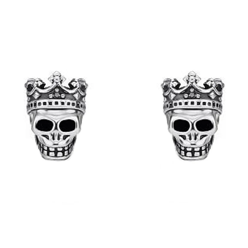 Thomas Sabo Sterling Silver Skull King Stud Earrings