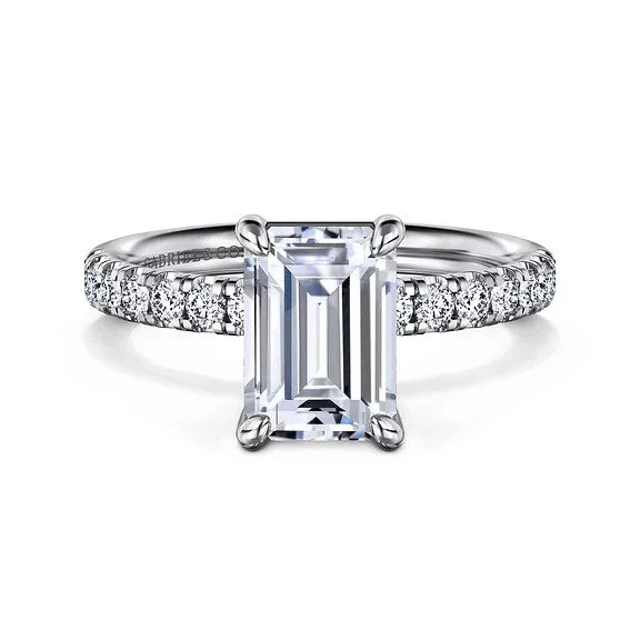 Men's Sapphire Engagement Rings in 18K White Gold with Pave Diamond AccentsWinslow - 14K White Gold Emerald Cut Diamond Engagement Ring (Setting Only) Men's Sapphire Engagement Rings in 18K White Gold with Pave Diamond AccentsWinslow - 14K White Gold Emerald Cut Diamond Engagement Ring (Setting Only)