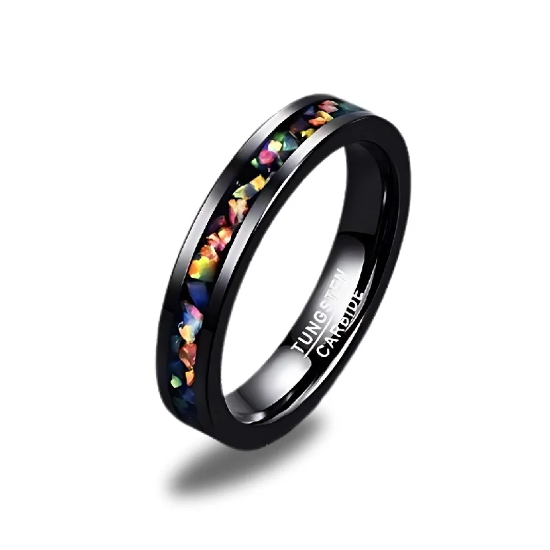Men's tungsten carbide rings with a brushed textureFossil