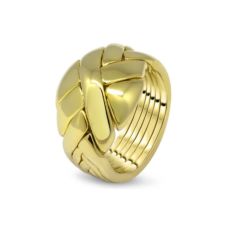 Stackable puzzle rings to create a unique lookUnisex Gold 6DO-U