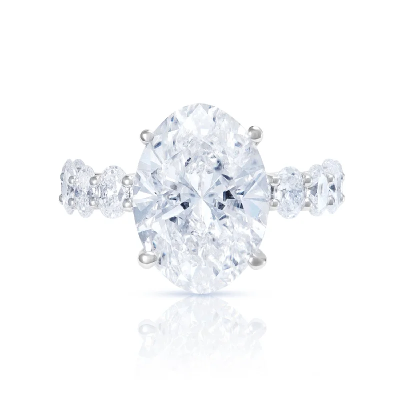 Tennis - Style Women's Diamond Rings with a Continuous Row of Diamonds for a Classic and Versatile Look7 Carat Oval Cut Lab Grown Diamond Engagement Ring. IGI Certified. Tennis - Style Women's Diamond Rings with a Continuous Row of Diamonds for a Classic and Versatile Look7 Carat Oval Cut Lab Grown Diamond Engagement Ring. IGI Certified.